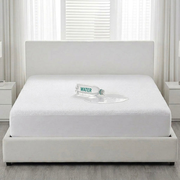NUUN waterproof mattress protector 300 GSM fitted sheet on bed