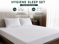 Hygiene Sleep Set | Waterproof Mattress Protector + 2 Vacuum Pillows 1