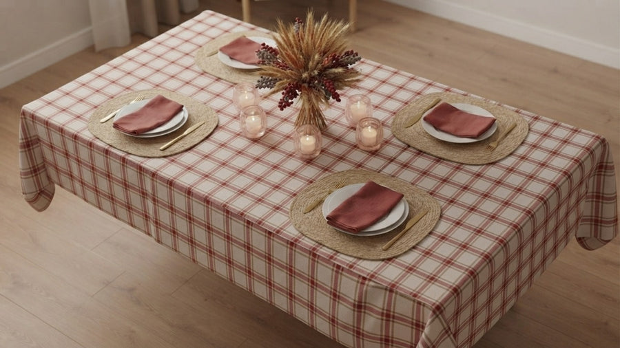 Table Cover | Red Plaid | Premium Quality