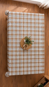 Table Cover| Tan Plaid | Premium Quality 2