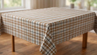 Table Cover| Tan Plaid | Premium Quality 1