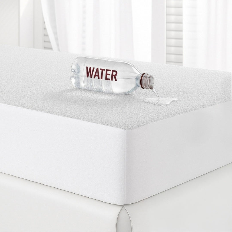 NUUN waterproof mattress protector 130 GSM fitted sheet on bed