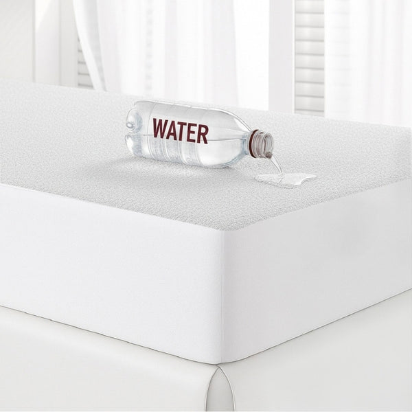 NUUN waterproof mattress protector 130 GSM fitted sheet on bed