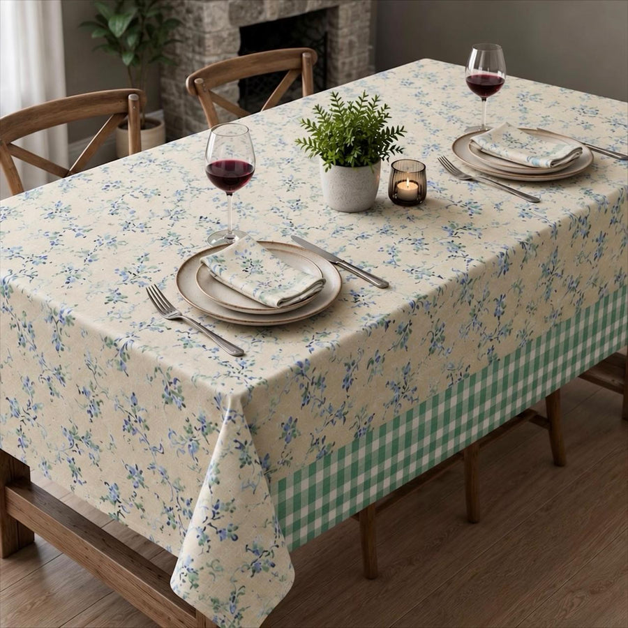 Table Cover | Sage Check | Premium Quality